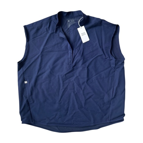 Figs Other - NWT FIGS Rafaela Oversized Sleeveless Scrub Top Navy Blue Technical Collection L